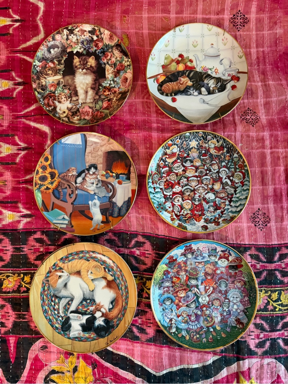 Franklin Mint Limited edition Heirloom plates - cats - set of 6